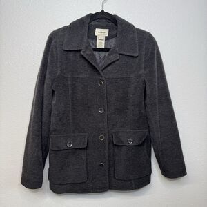 Vintage L.L. Bean Wool Blend Winter Coat Gray  Jacket Women's Small